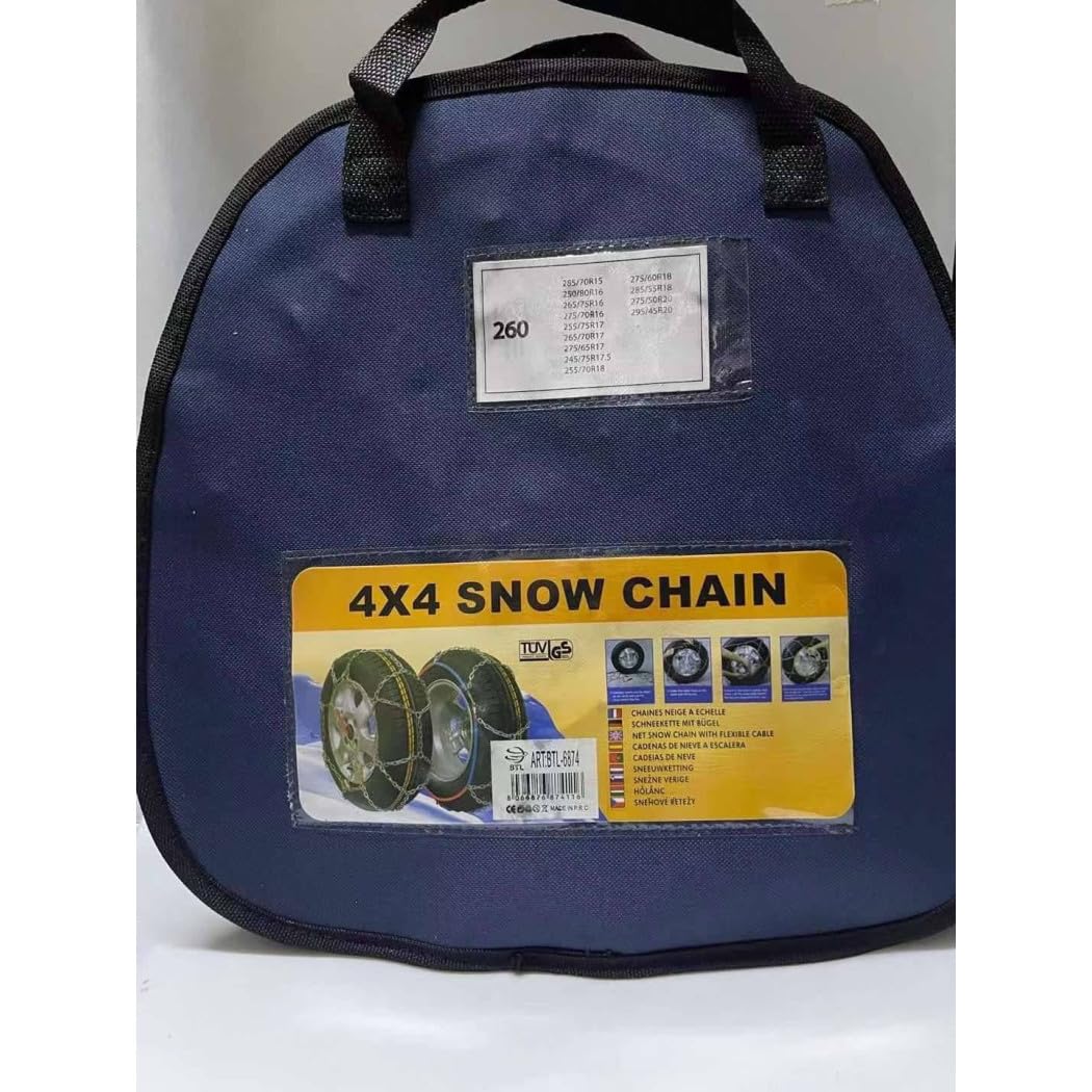 Trade Shop - Catene da Neve per Auto Gruppo 260 Pneumatici Facili da Montare Omologate