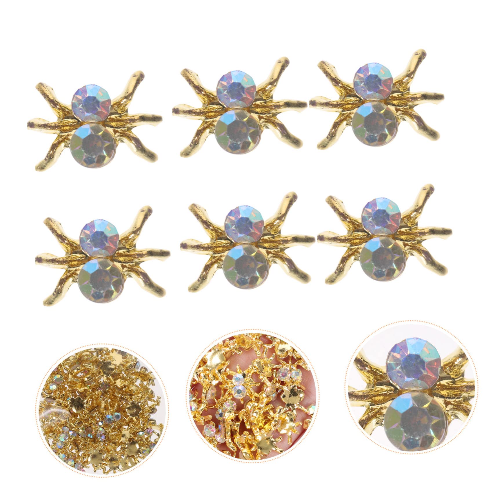 Healvian 200pezzi Decorazioni Per Unghie Forma Di Ragno Charm Per Nail Art Per Manicure Di Halloween e Feste Accessori Per Unghie Diy Facili Da Usare e Resistenti