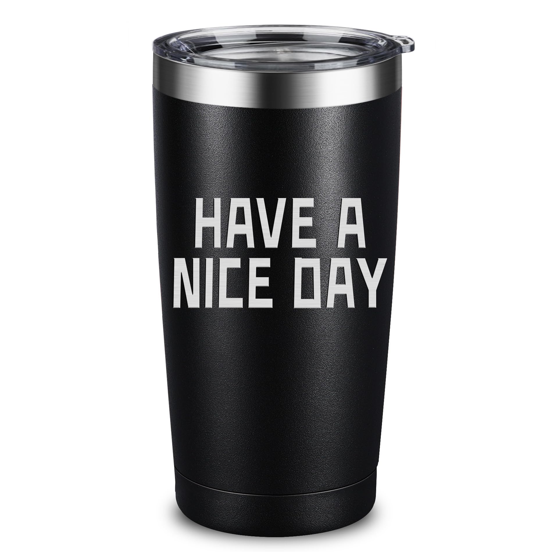 Funny Fathers Day Coffee Mug Tumbler with Middle Finger on the Bottom for Men and Women - White