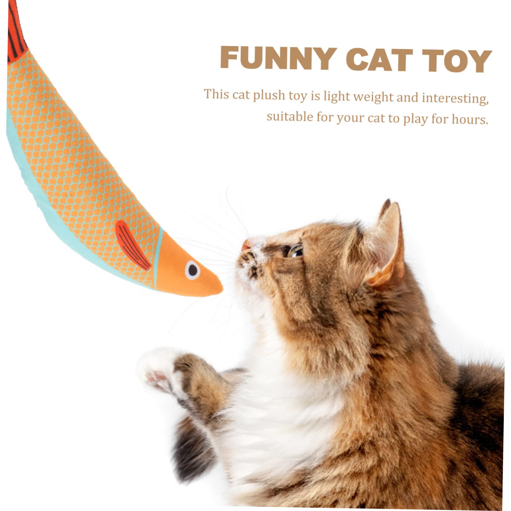 YARNOW Jouet à L’Herbe à Chat en Peluche pour Chat, Forme Poisson, à Mâcher, à Griffer, pour Jouer et Se Divertir Longtemps