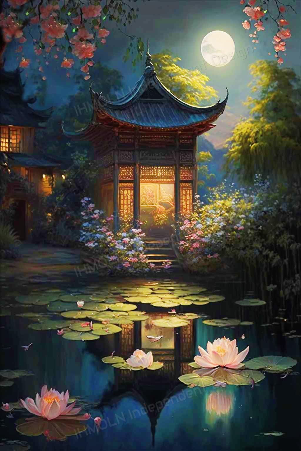 Amazon.com: Mid-Autumn Festival Courtyard Diamond Painting Kits 