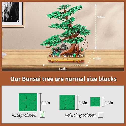 Miniatura 6 de QLT QIAOLETONG Juegos de construcción de árboles bonsái, colección de kits de construcción de pinos, plantas de bricolaje, regalo para decoración