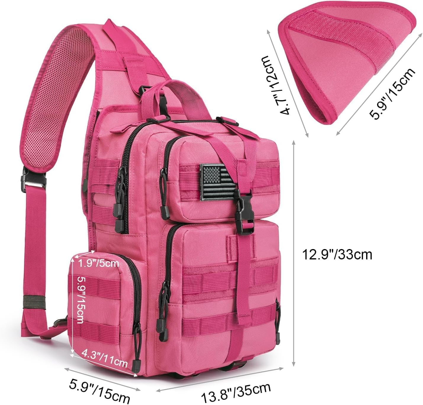 G4Free Large Tactical EDC Sling Bag Backpack, Military Molle Bag Single Strap Shoulder Backpack for Men | EDC, Adjustable Holder