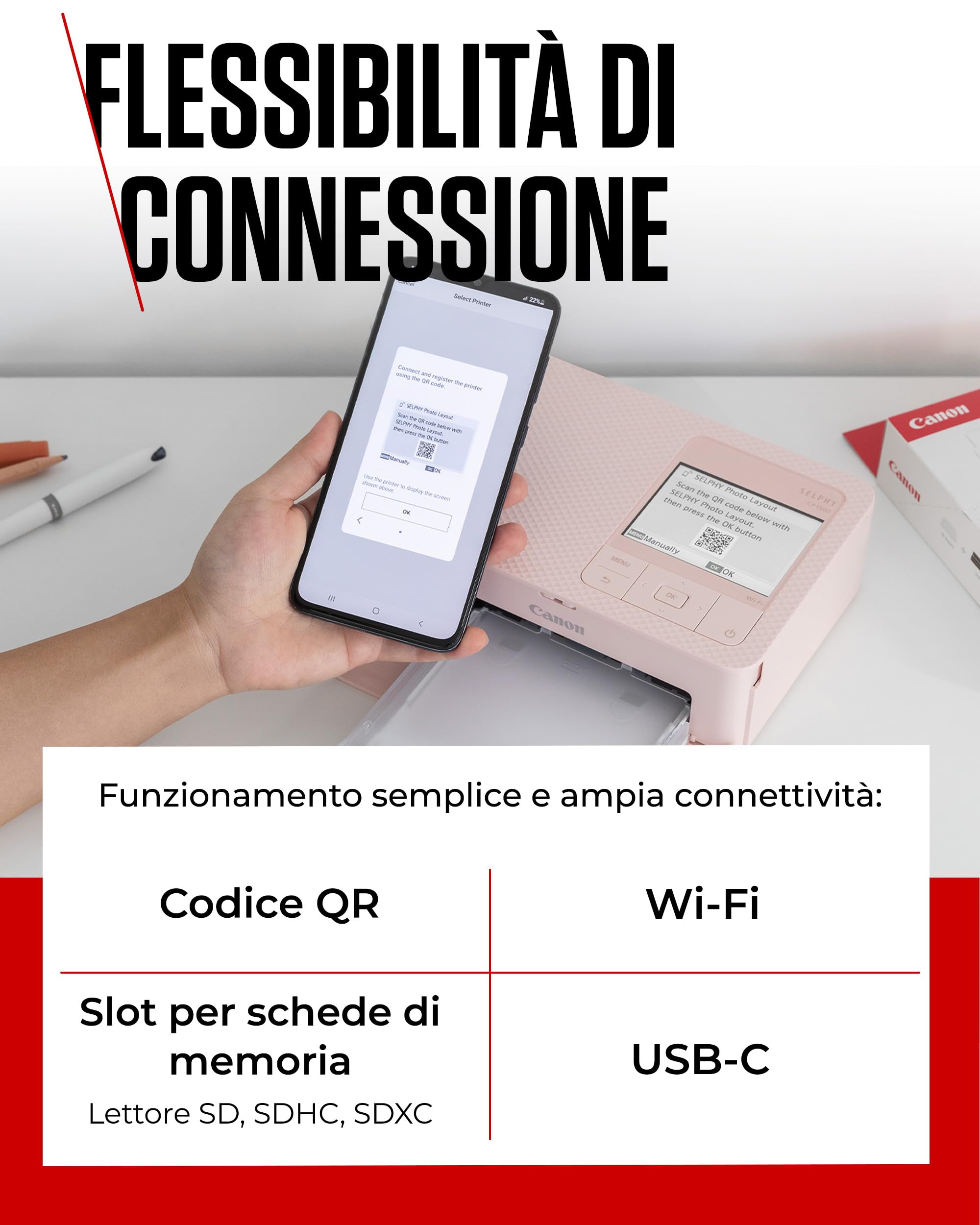 Canon SELPHY CP1500 Stampante Fotografica Compatta Wireless USB-C SD Nero