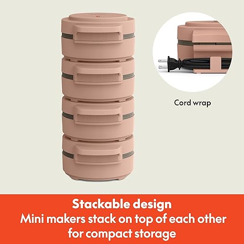 Miniatura 3 de bella Snack-n-Store Mini Waffle Maker, EverGood™ Ceramic Nonstick Coating, Cord Wrap, Ready Indicator Light & Cool Touch Handles, Stackable Design &