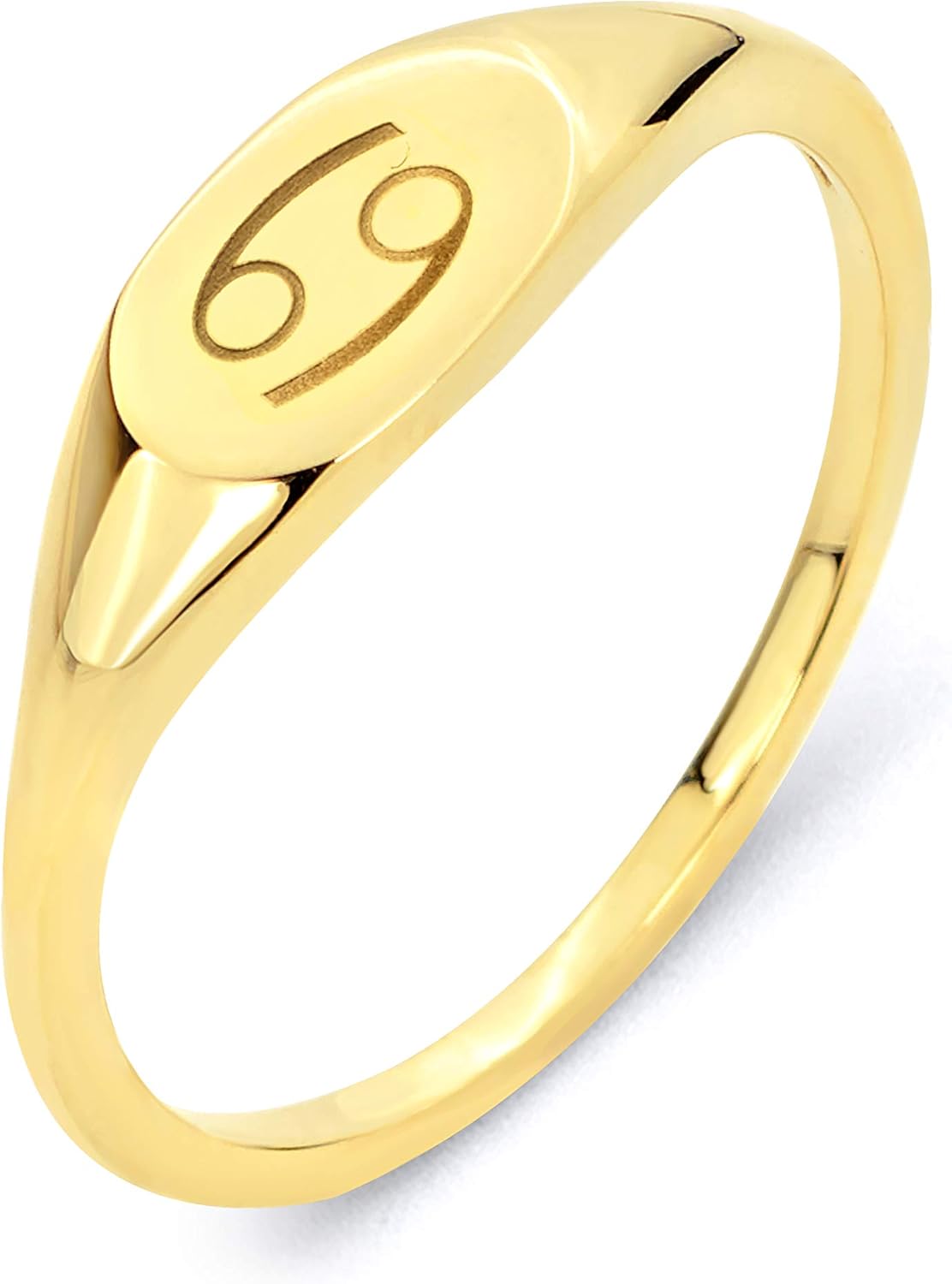 10k Real Solid Gold Zodiac Sign Stack Ring, Available in All Zodiacs Engraved Birthday Jewelry