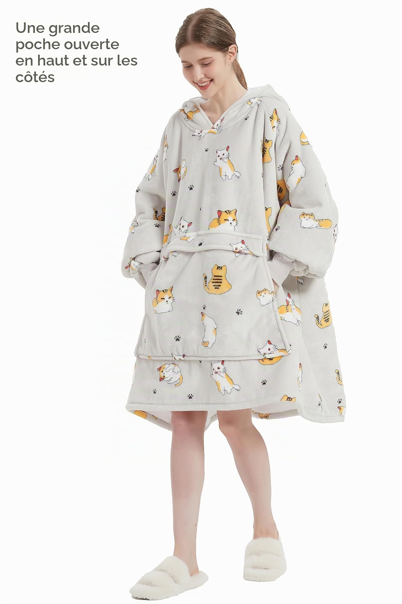 Sweat à Capuche Surdimensionné, Sweat Couverture Géant Confortable Doublure Sherpa Super Doux Couverture Chaude, Cadeau de Sweat à Capuchon Adapté aux Hommes, Femmes