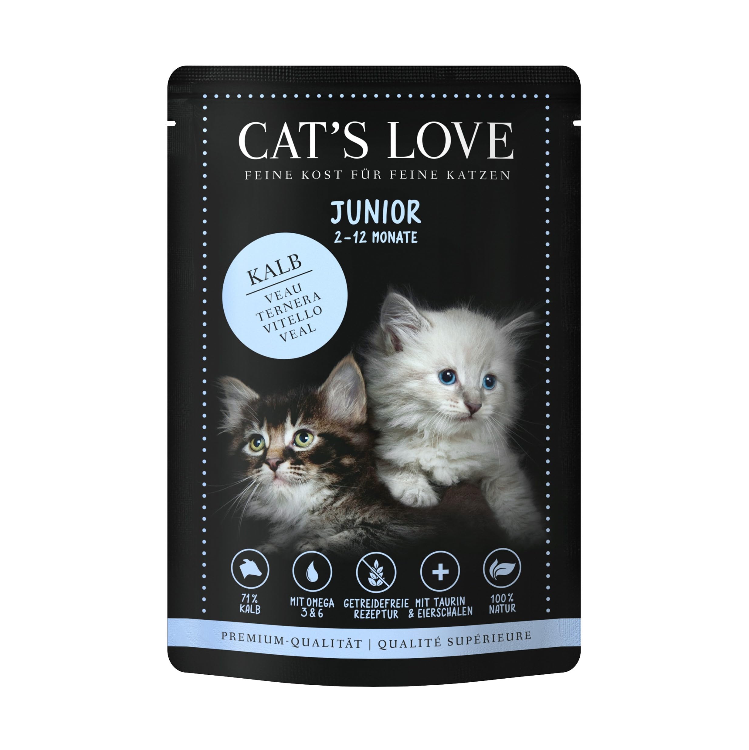 Cat'S Love Alimento Húmedo para Gatos | Variedad Sobres | 12 x 85 Gr | (Ternera Kitten)
