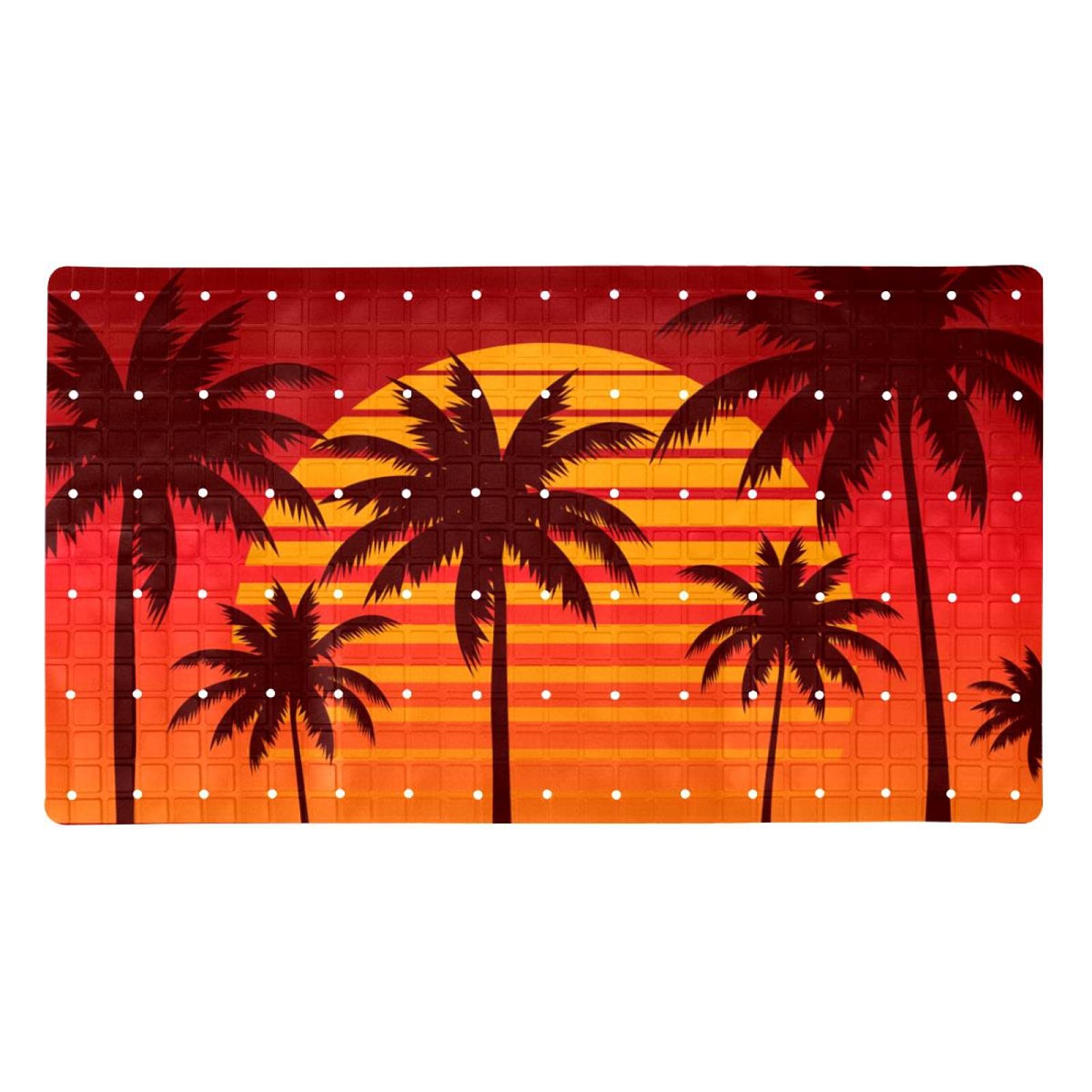 Tapis de bain antidérapant avec trous de drainage pour baignoire
