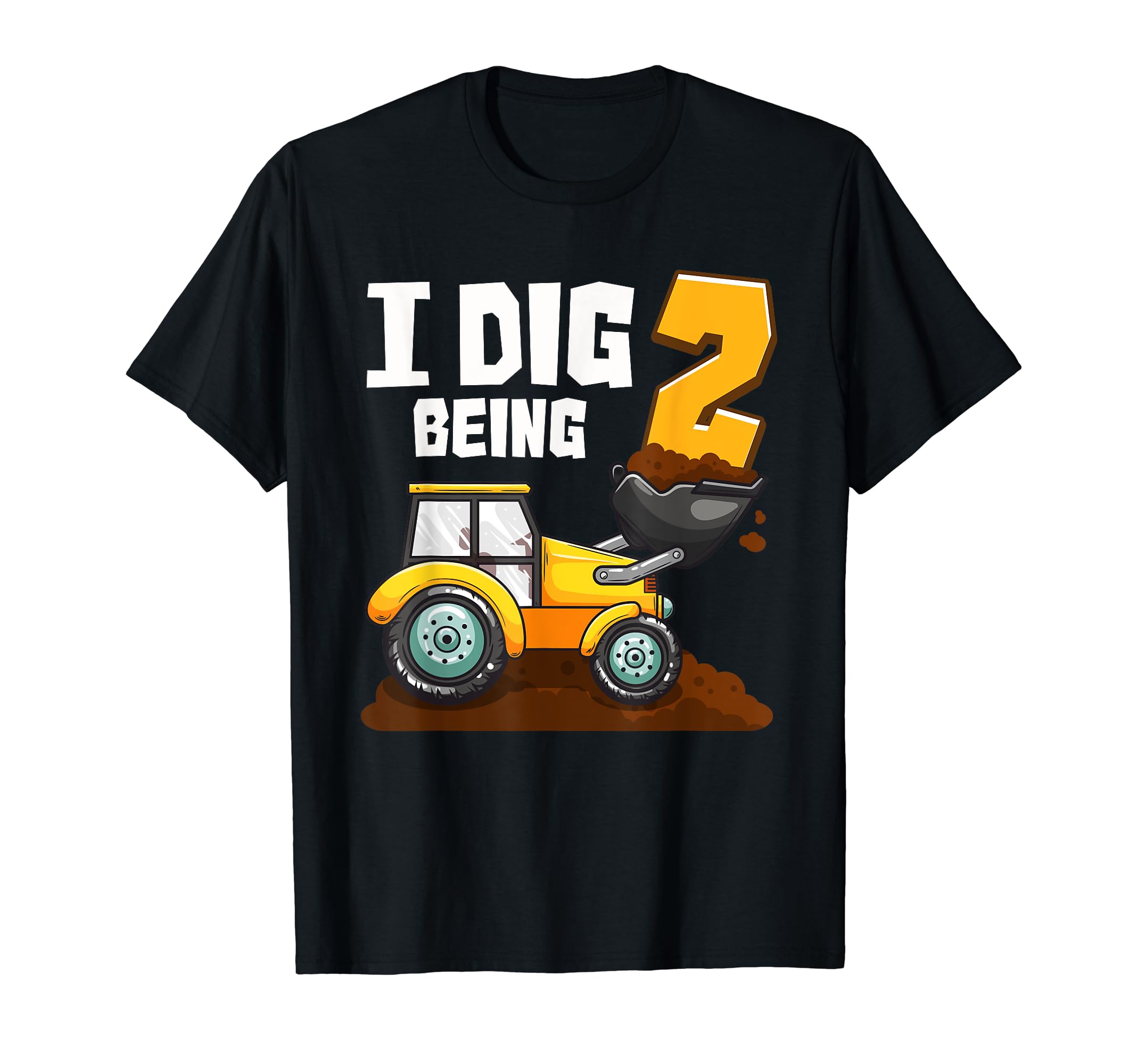2nd Birthday Construction Birthday Shirt Boy I Dig Being 2 T-Shirt