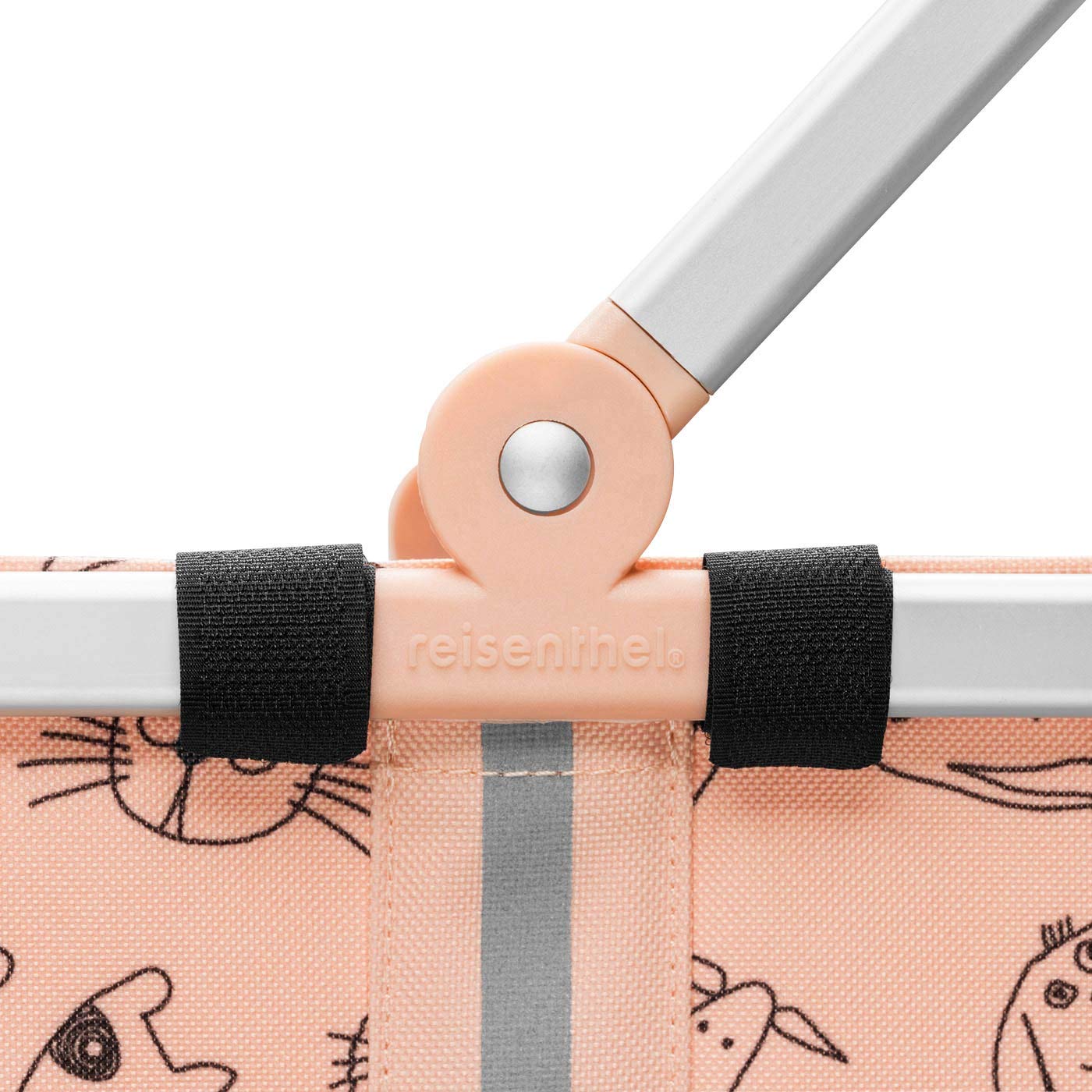reisenthel carrybag XS kids – Stabiler Einkaufskorb XS im Kids Design mit praktischer Innentasche und reflektierenden Streifen – Namensschild auf der Innenseite - wasserabweisendes Design rose