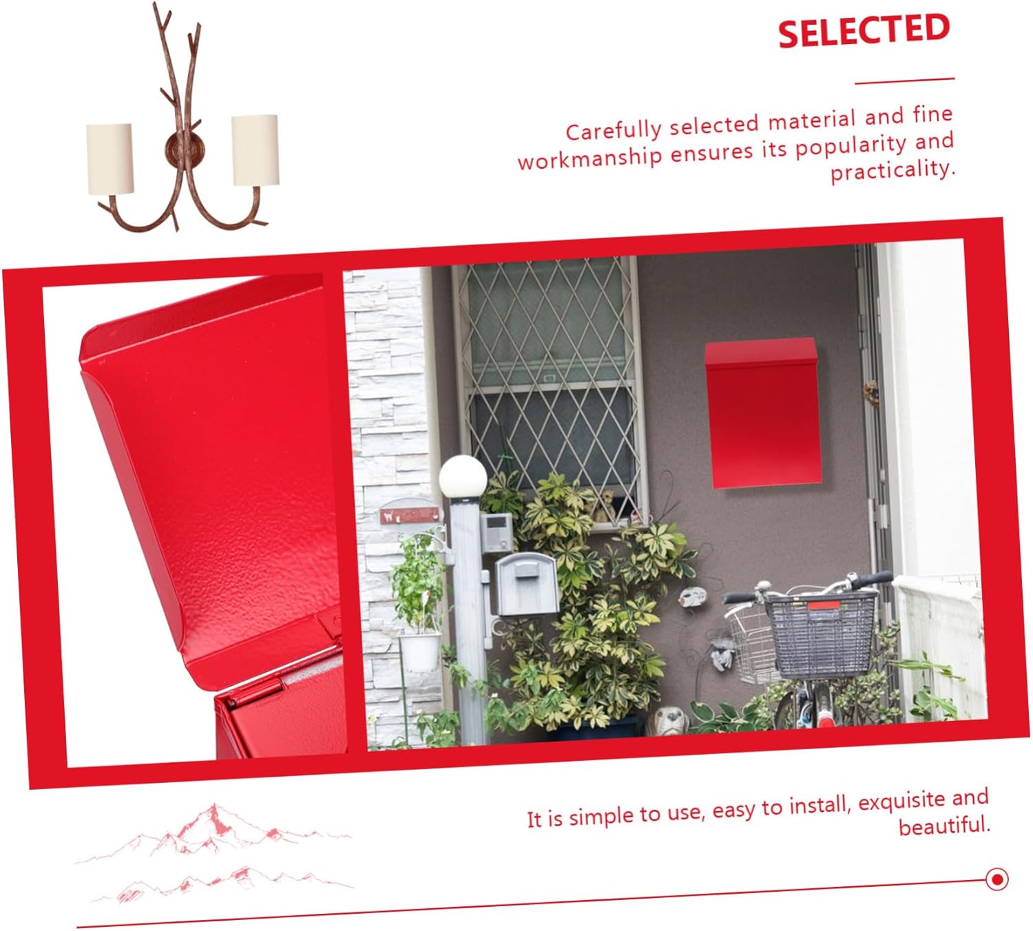 Mailbox The Office Decor Newspaper Boxes for Outside Black Mail Boxes Letter Decor European Decor for Office Parcel Door Post Office Decore Lettres Container for Mail