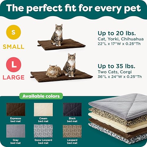 Miniatura 6 de Cama Furhaven para mascotas como perros y gatos - Almohadilla térmica, auto-calentable, acolchada de piel sintética ThermaNAP para jaulas o