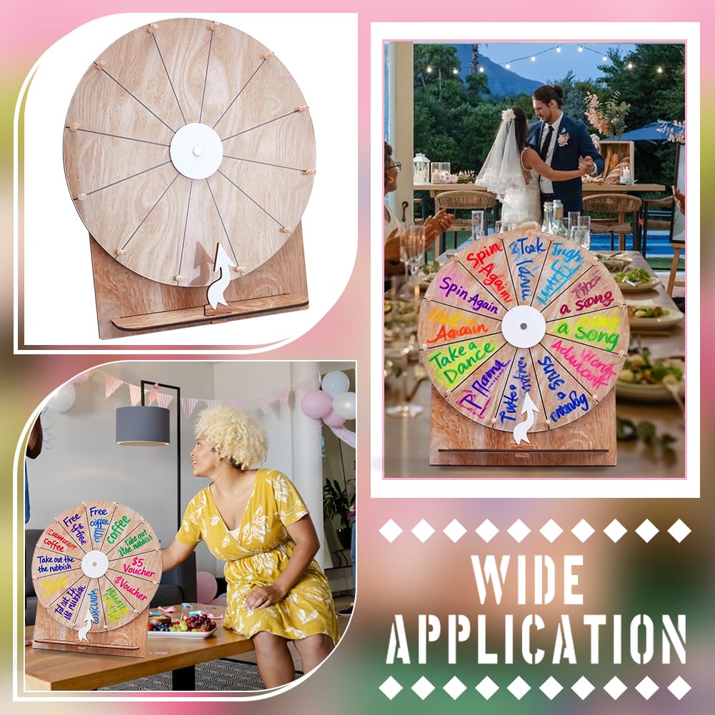 UNICRAFTALE Spinner Gewinnspiel Roulette Drehscheibe Aus Holz Aus Peru Beschreibbare Und Abwischbare Oberfläche 35cm Montage Ideal Für Brautpartys Und Verlobungsfeiern