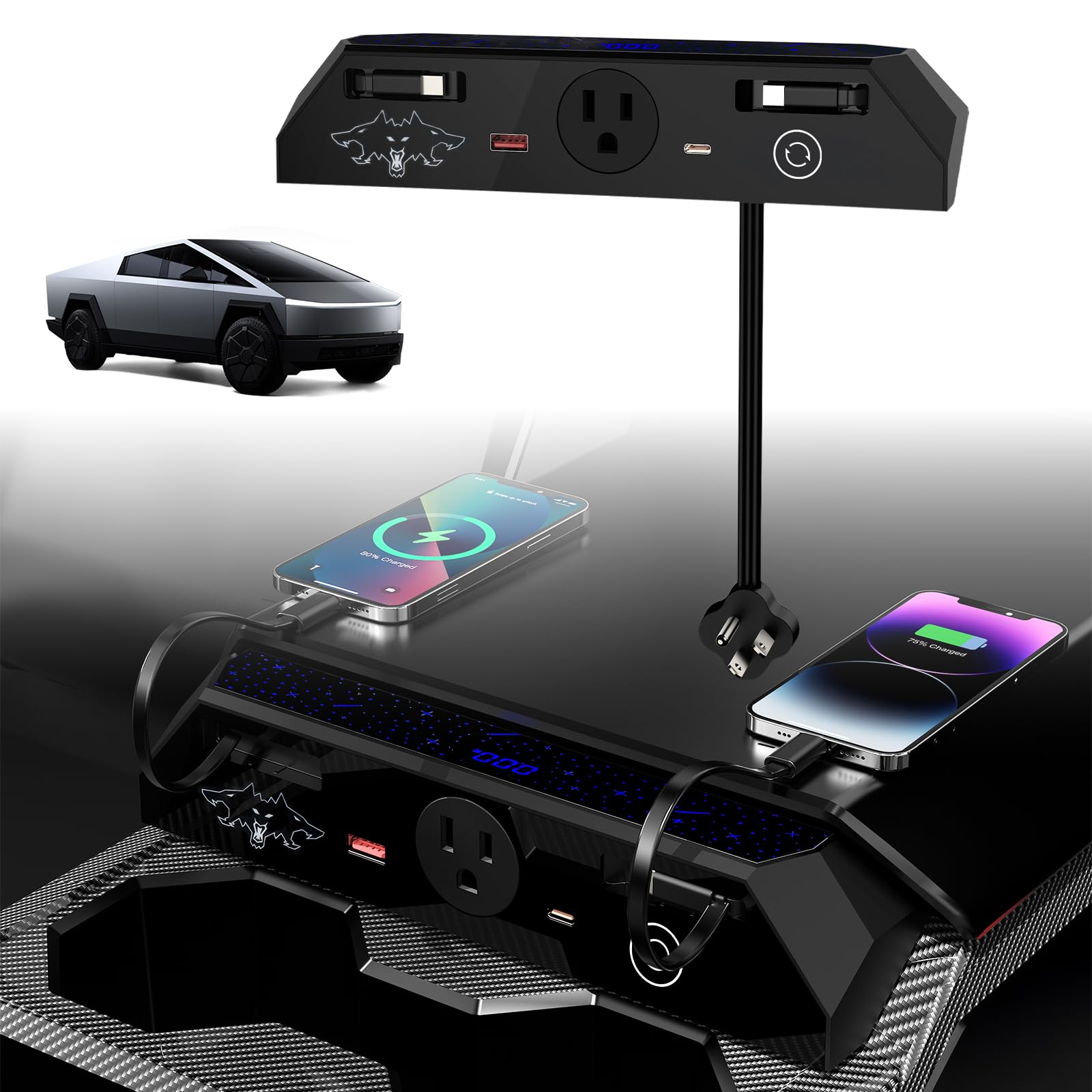 Model 3 Highland Center Console USB C Hub Multiport Adapter With Retra – -Premium EV&Tesla Accessories - View #5