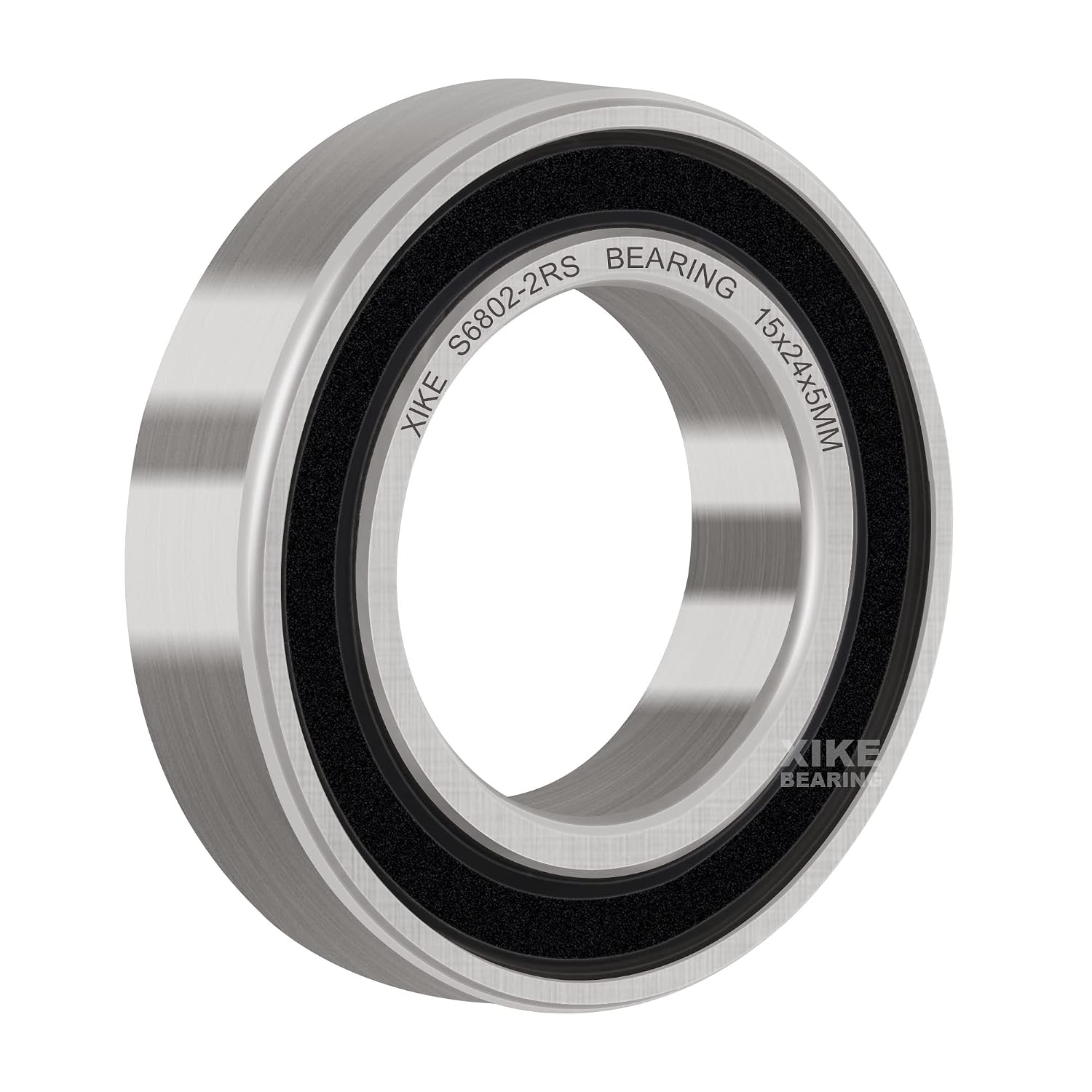 XIKE 6802-2RS Sealed Ball Bearings 15x24x5mm Double Seal Deep groove ball bearings, Chrome Steel and Lubricated, pack of 4 - Image 4