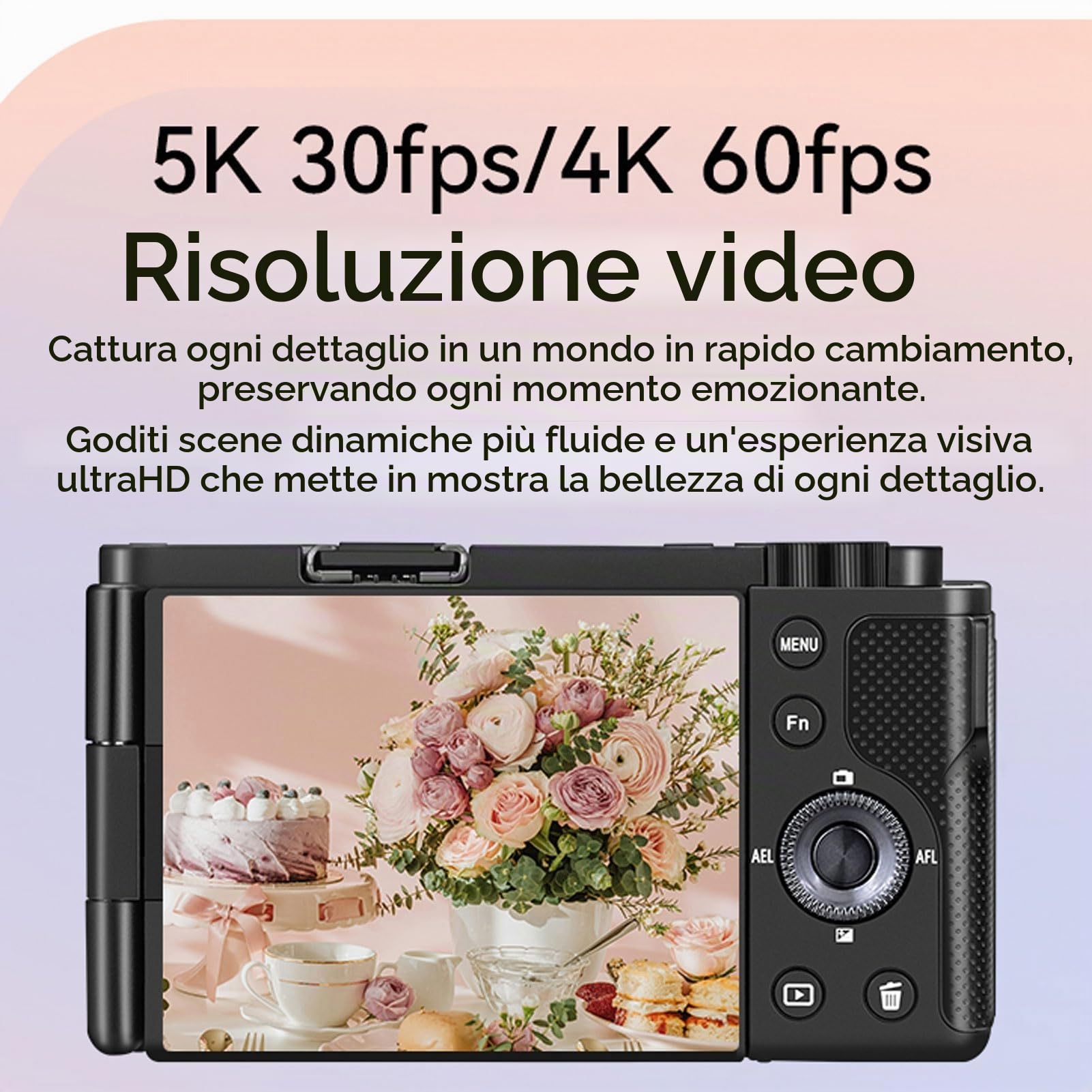 Fotocamera Mirrorless G930, Fotocamera Mirrorless Full Frame 5K HD 30FPS 64MP, Fotocamera Digitale Compatta con Messa a Fuoco Automatica in Tempo Reale, Sensore CMOS,