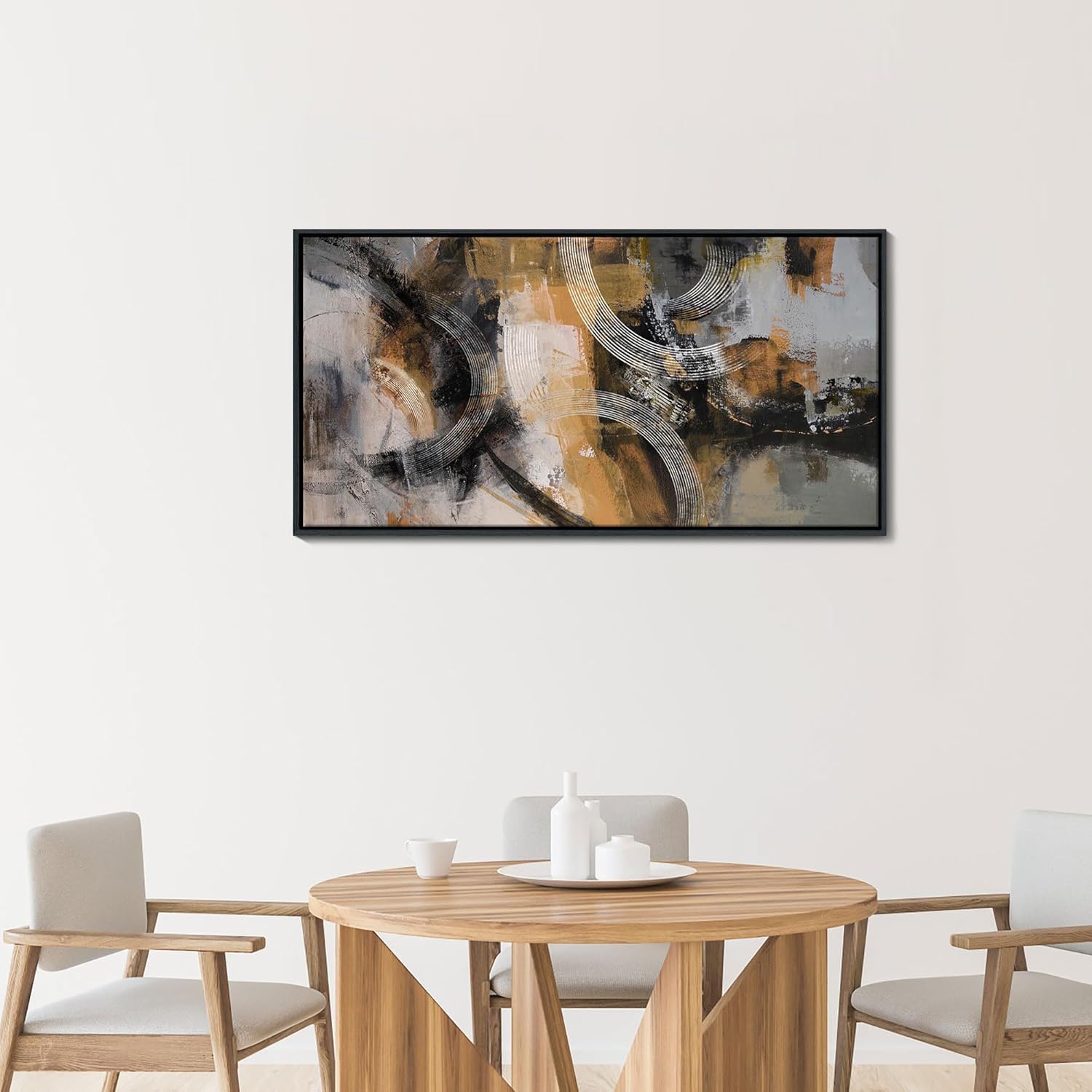 lianyibo Modern Large Wall Art Abstract Wall Art Canvas Pictures Orange, Gray, Yellow Wall Artwork for Living Room Decor(70x140/Frameless)