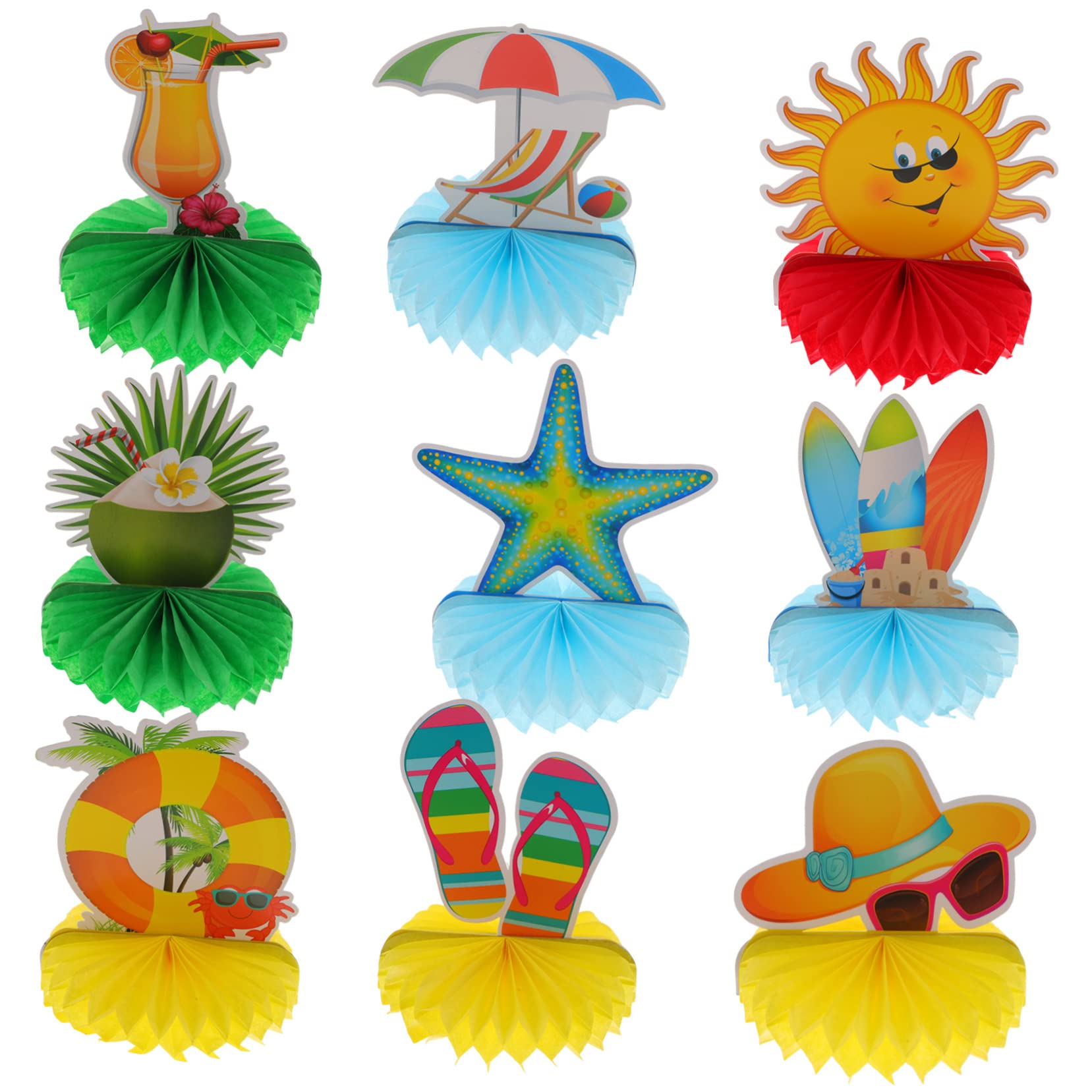 27stücke Teiliges Hawaii Party Dekorationsset Kreative Papier-honigwaben Ornamente Für Tischdekoration Für Strandpartys Und Sommerfeiern Farbenfrohe Tischaccessoires