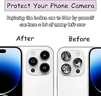 Vista 3 de 14 Pro/14 Pro Max Reemplazo de vidrio para lente de cámara trasera para iPhone 14 Pro para iPhone 14 Pro Max Reemplazo de vidrio de cámara con kits