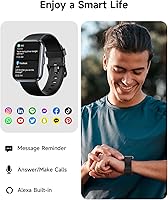 Vista 2 de Reloj inteligente para hombre, responder/hacer llamadas, Alexa integrado, pantalla táctil de 1.85 pulgadas, rastreador de actividad física