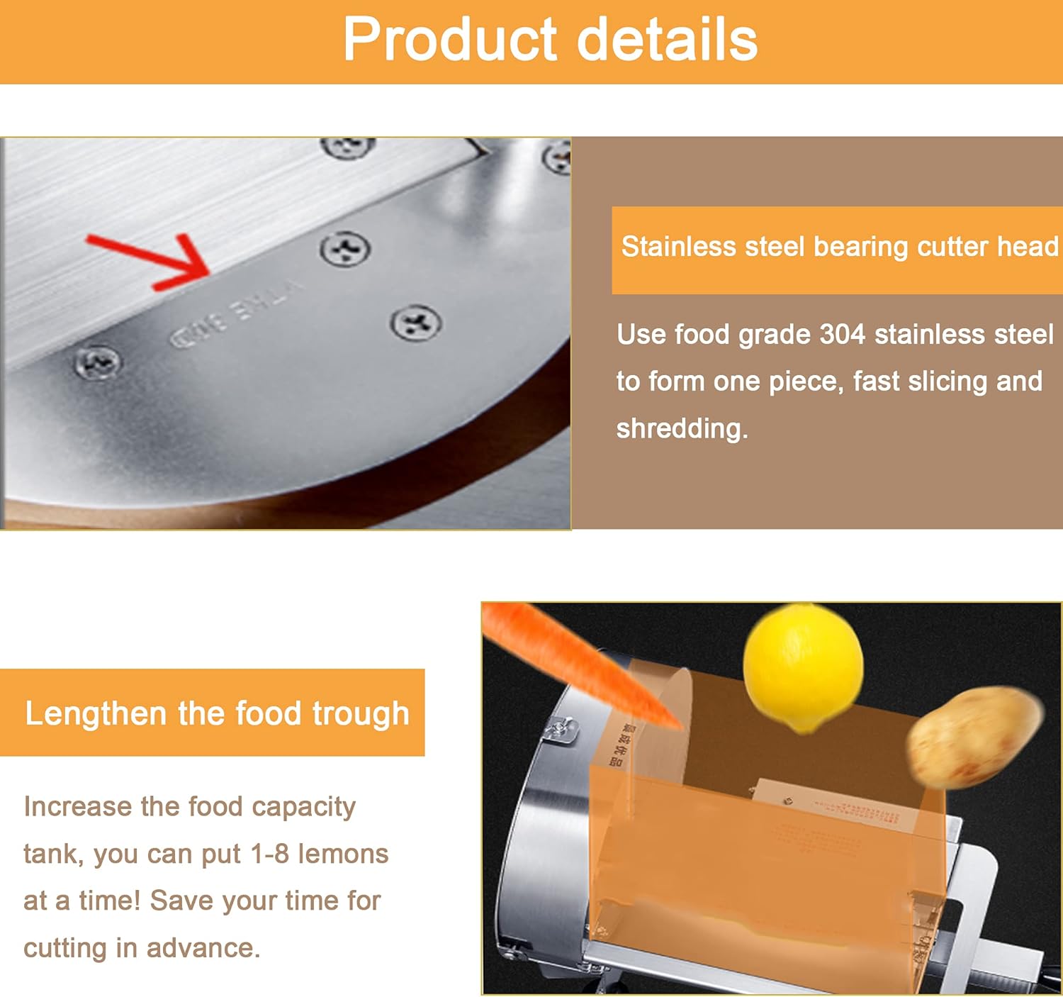 Huanyu Commercial Electric Vegetable Slicing and Shredding Machine 110V Vegetable Cutter Adjustable Thickness Slicer Machine for Radish/Chips/Potato shreds Additional Blade