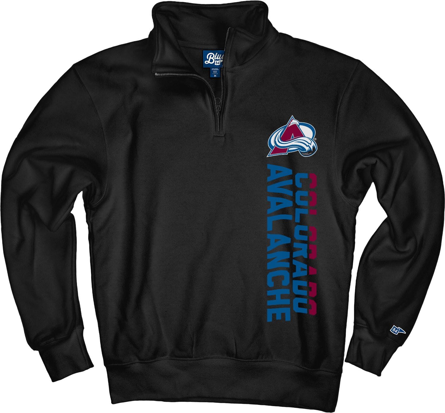 Blue 84 NHL unisex-adult Nhl Officially Licensed Quarter Zip Sweatshirt Outlier Black