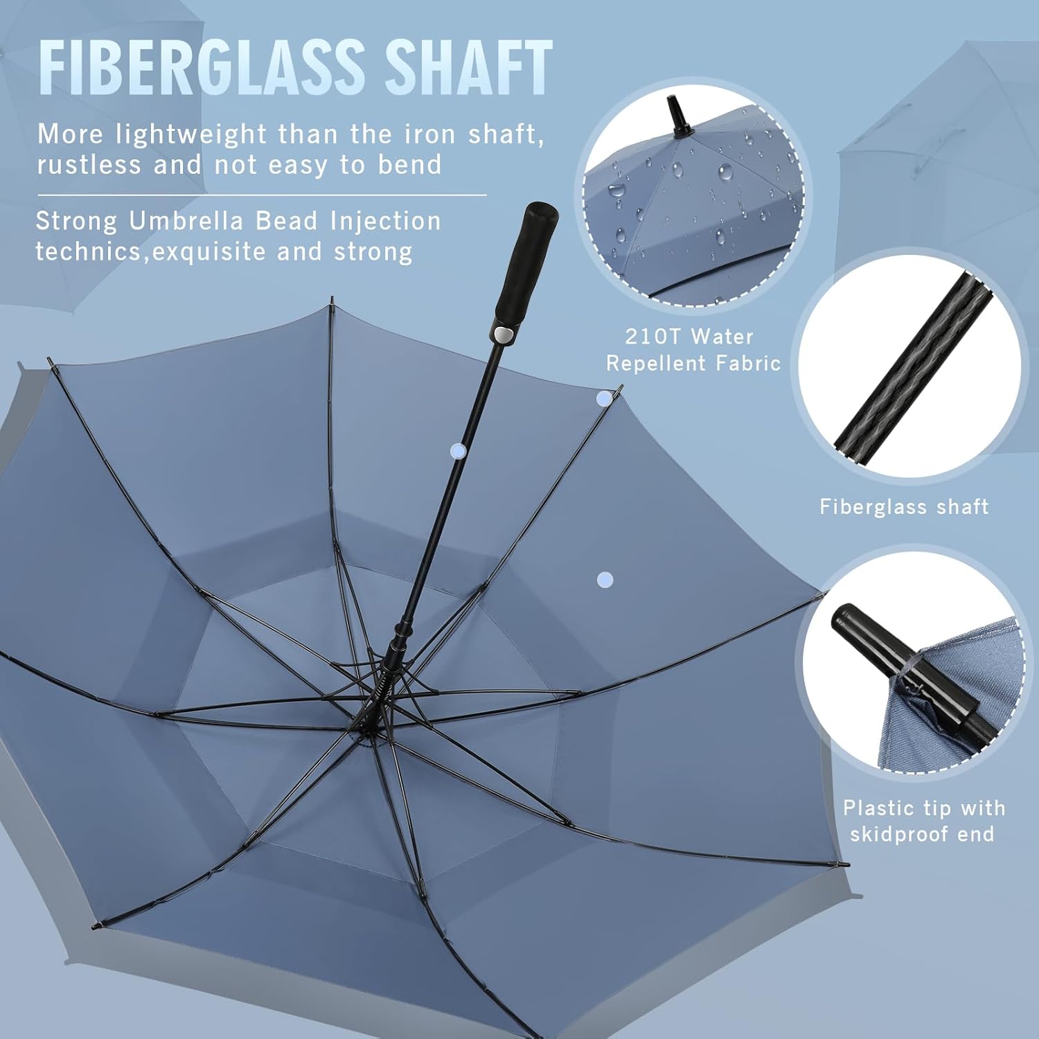ZOMAKE Golf Umbrella Windproof, Extra Large Oversized Heavy Duty Double Canopy for Rain, Sports Games & Push Cart(51/54/62/68/72Inch)