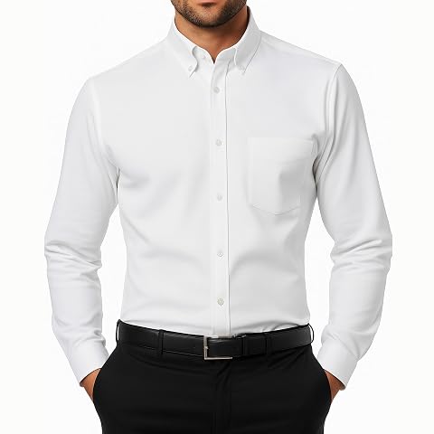 Cotton King Mens Shirts 100 Cotton Long Sleeve Shirts for Men Button Down Shirt Men Oxford Mens Dress
