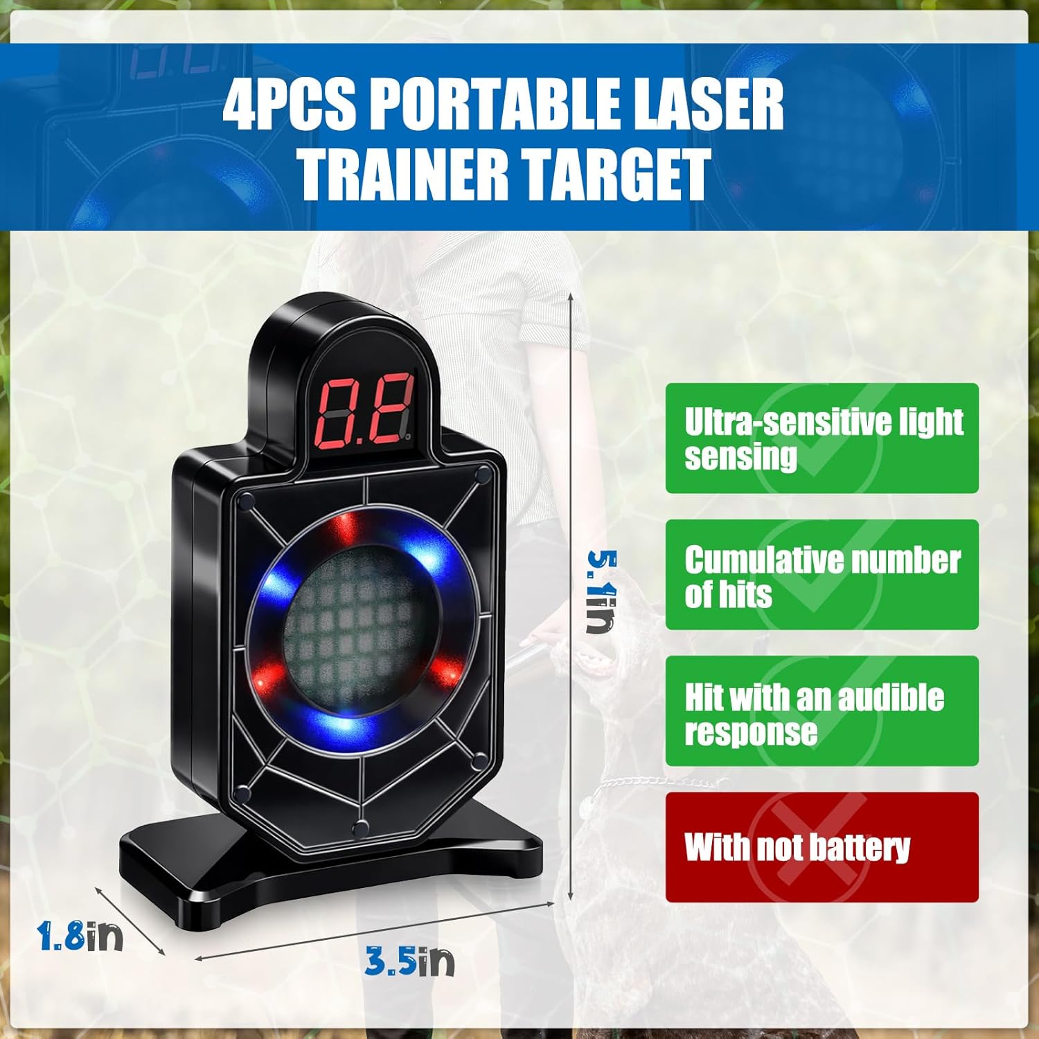 Laser Targets for Dry Fire Portable Trainer and Counting Laser Targets for Dry Fire Shooting Practice