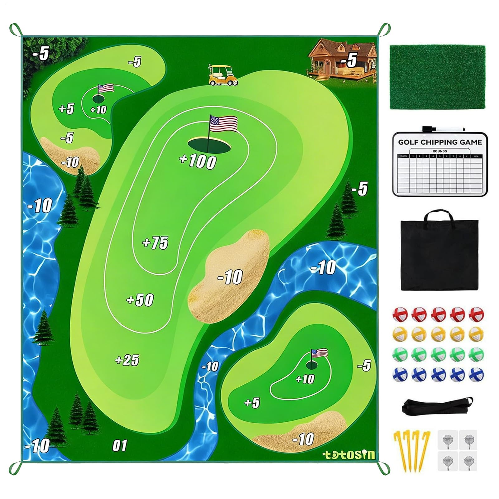 Alfombra de Entrenamiento de Golf Herramienta de Práctica Deportiva | Alfombra Realista de Golf para Práctica para en Interior Exterior Patio Trasero Campo de Prácticas Oficina Césped Garaje y