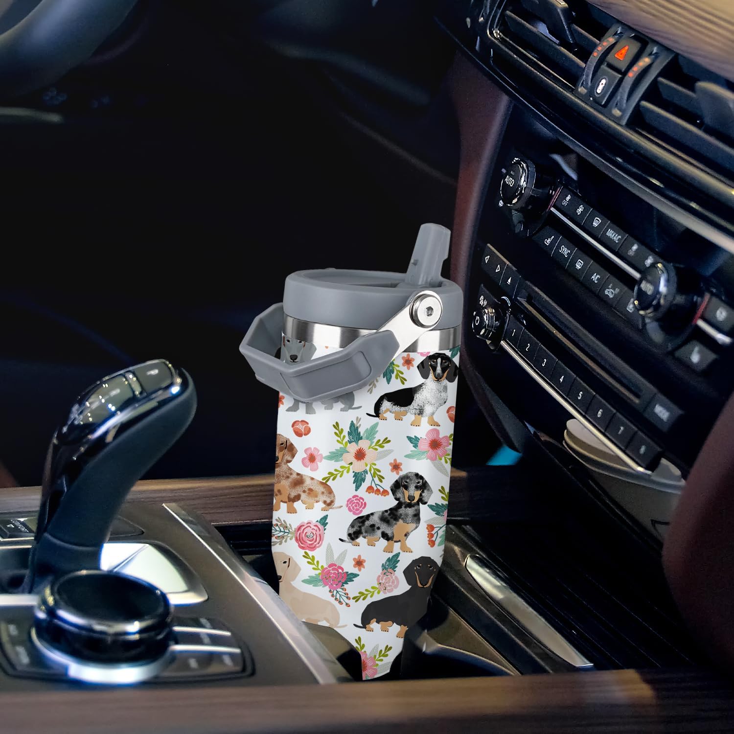 Dachshund Dog Tumbler Weiner Weenie Gifts for Women Men 30 Oz Dog Tumbler Insulated Dachshund Water Bottle Cup with Handle - Image 7