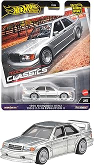 Car Culture Modern Classics Mercedes-Benz 190 E 2.5-16 Evolution II Toy Vehicle Mini Car, Ages 3 and Up, Silver HRV98