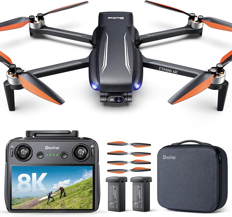 F7MINI 8K Photo 5.5" 1080P RC Screen Drones with Camera for Adults | 4K video, 20000ft Transmission, 64mins Flight, 3-Axis Gimbal, FAA-Exempt, GPS Follow Me, Auto Return, Beginner Mode, 5X Zoom