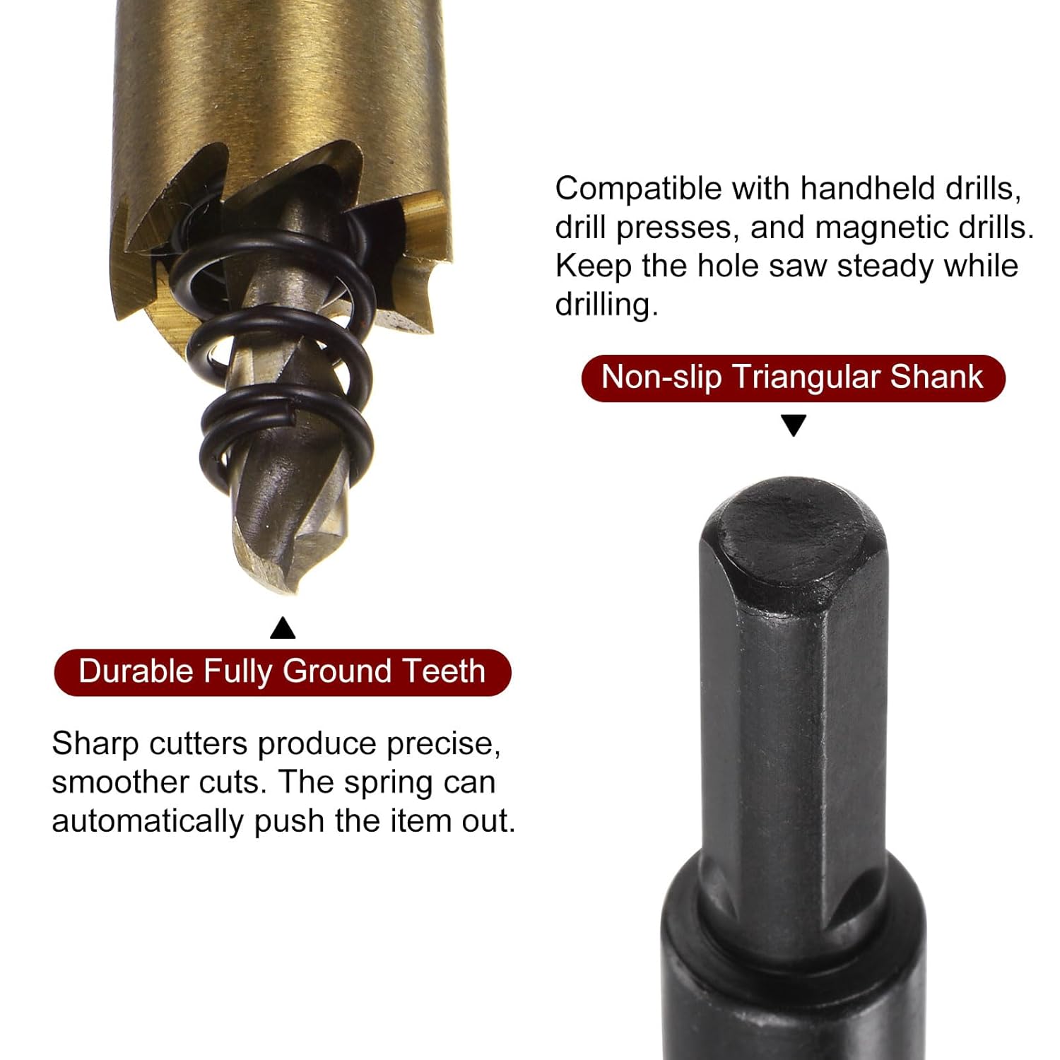 HARFINGTON 2pcs Hole Saws 14mm (9/16") M35 HSS (High Speed Steel) Titanium Coated Drill Bits Cutters Openers for Stainless Steel Aluminum Alloy Metal Wood Plastic