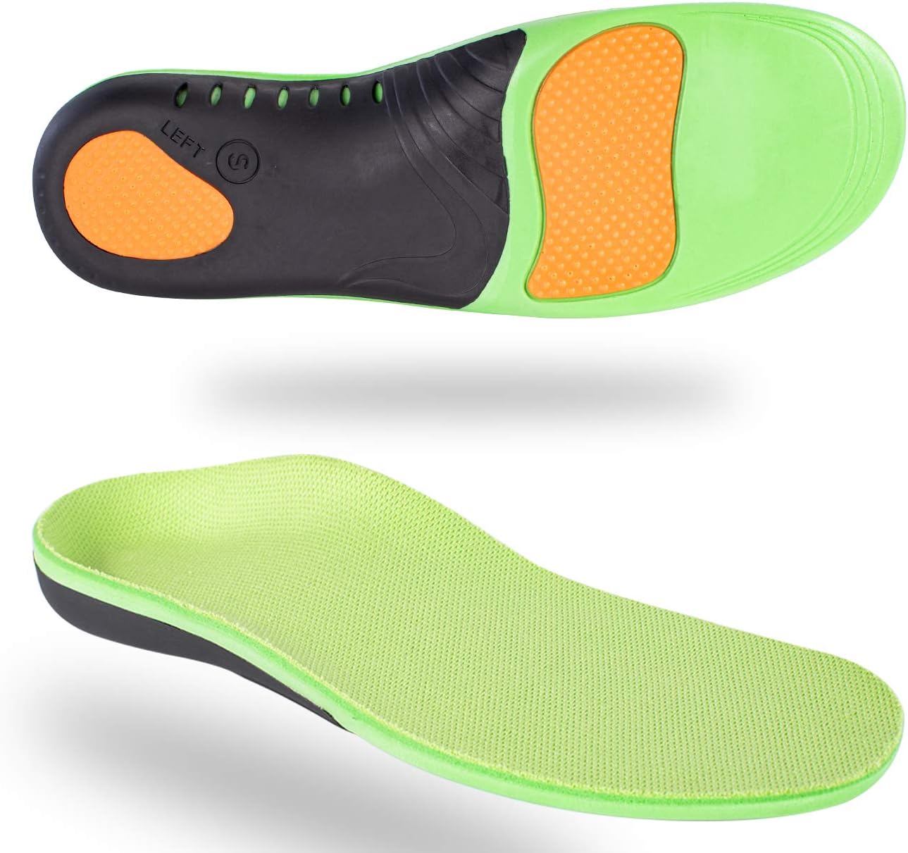 Arch Support Orthotic Insoles Plantar Fasciitis Professional Arch Pain Flat Feet High Arch Orthotic Insoles ((1pair) M Size (8.5-10 / W 9.5-11) (11.02"), Green)