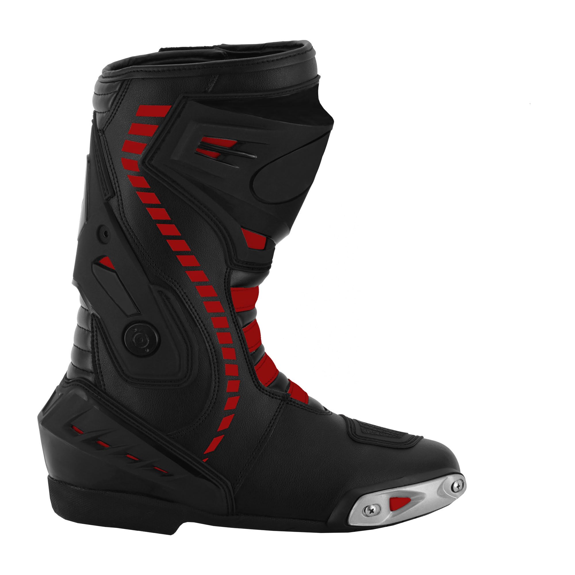 Motorradschuhe für Herren, Rennstiefel aus Leder, wasserdicht, knöchellang, rutschfeste Sohle
