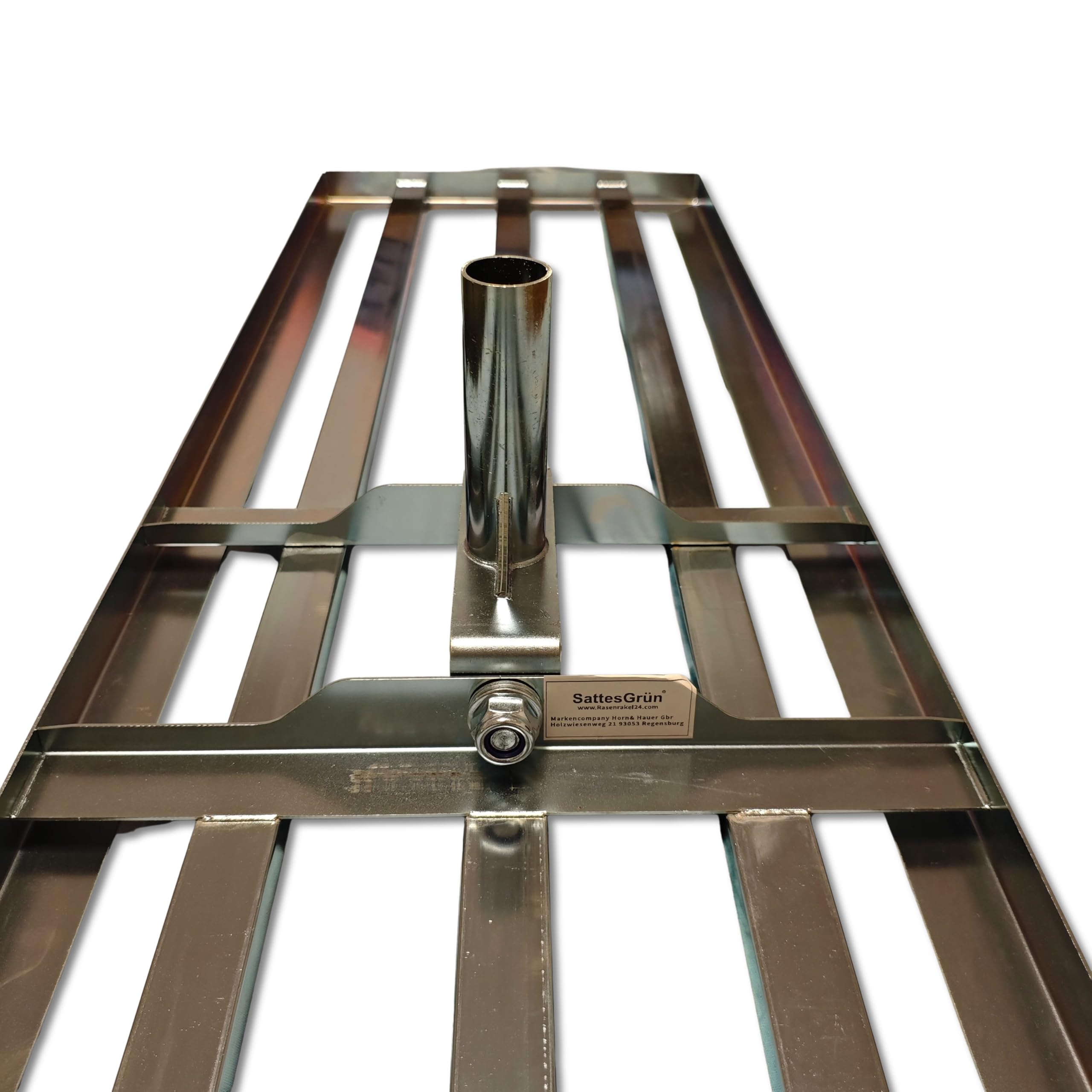 Triple XL Rasenrakel 118 x 30 cm aus Carbonstahl – Profi Leveling Rake ohne Stiel – Flächenebner für große Rasenflächen – 3,4 kg – Ø 22 mm Stielaufnahme