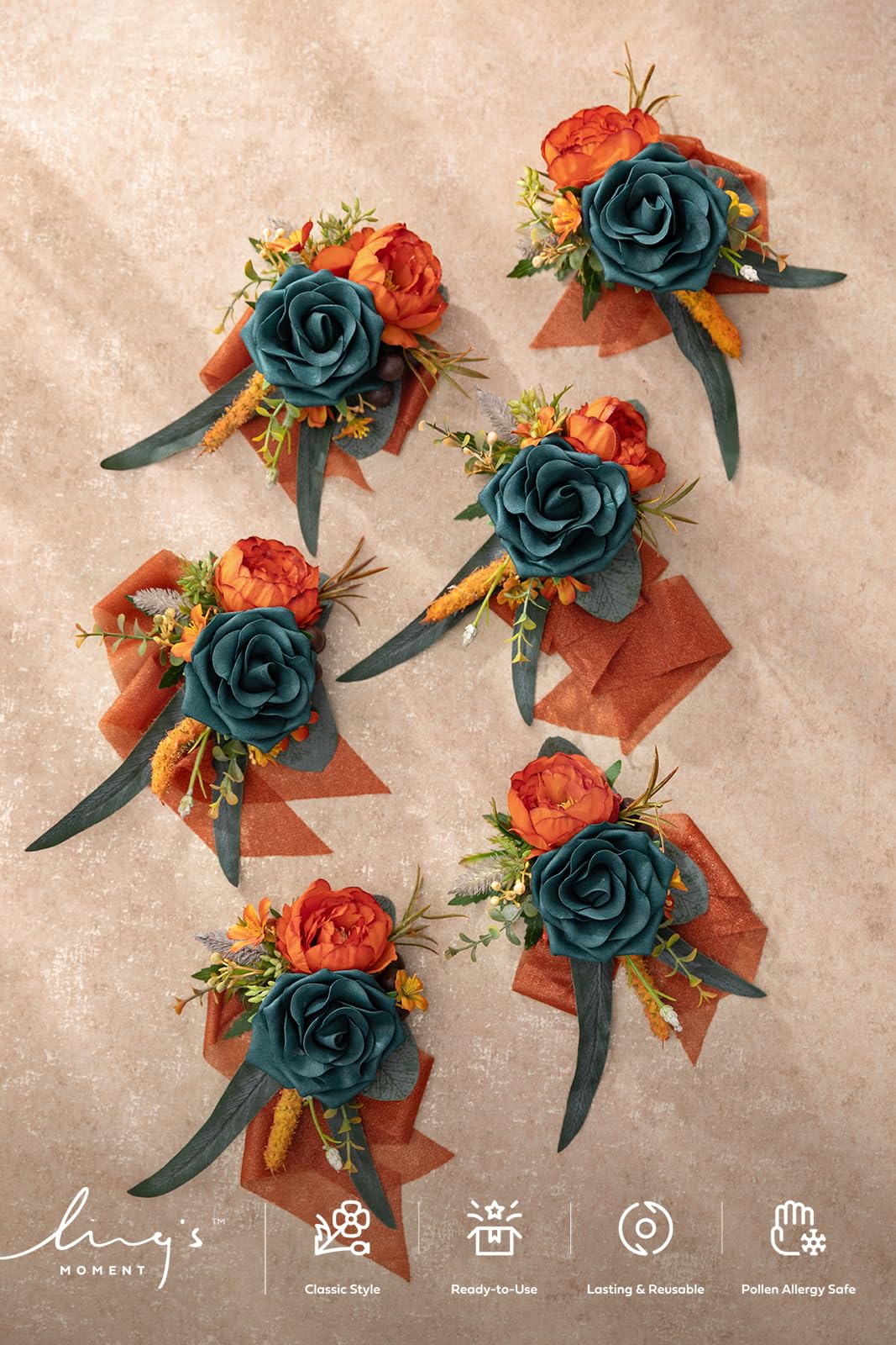 Amazon.com: Ling's moment 6pcs Corsage Wristlet, Fall Wedding