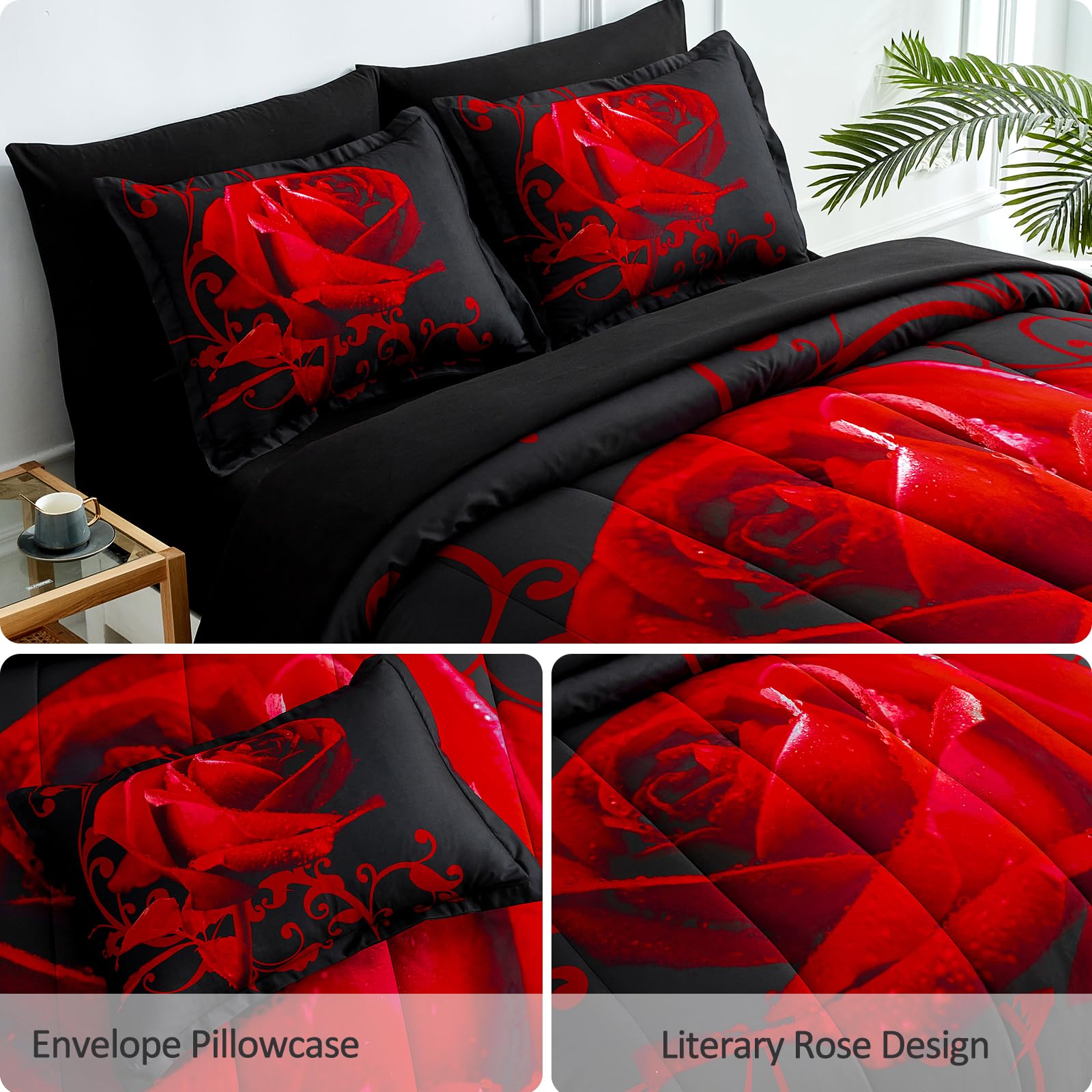 WONGS BEDDING Rose Schmusetuch Set Cal King