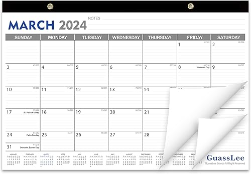Miniatura 1 de Calendario de escritorio 2024-2025  Calendario mensual de escritorio de 18 pulgadas x 11.5 pulgadas, desde enero de 2024 a junio de 2025 con fechas