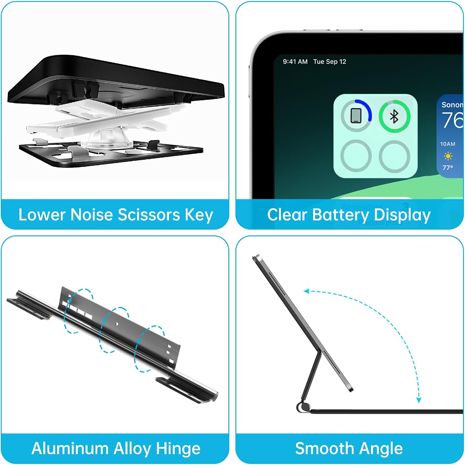 Siamide iPad Air 13 inch Case Keyboard – Magnetic Keyboard Case for 2025 iPad Air 13(M3 2025 / M2 2024) and iPad Pro 12.9 (6th, 5th, 4th, 3rd Gen), with Multi-Touch Trackpad, Floating Cantilever Stand