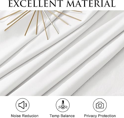 Miniatura 5 de StangH Cortinas blancas de terciopelo suave para decoración de ventana de habitación de bebé, atenuación de luz, protegen la privacidad para sala de