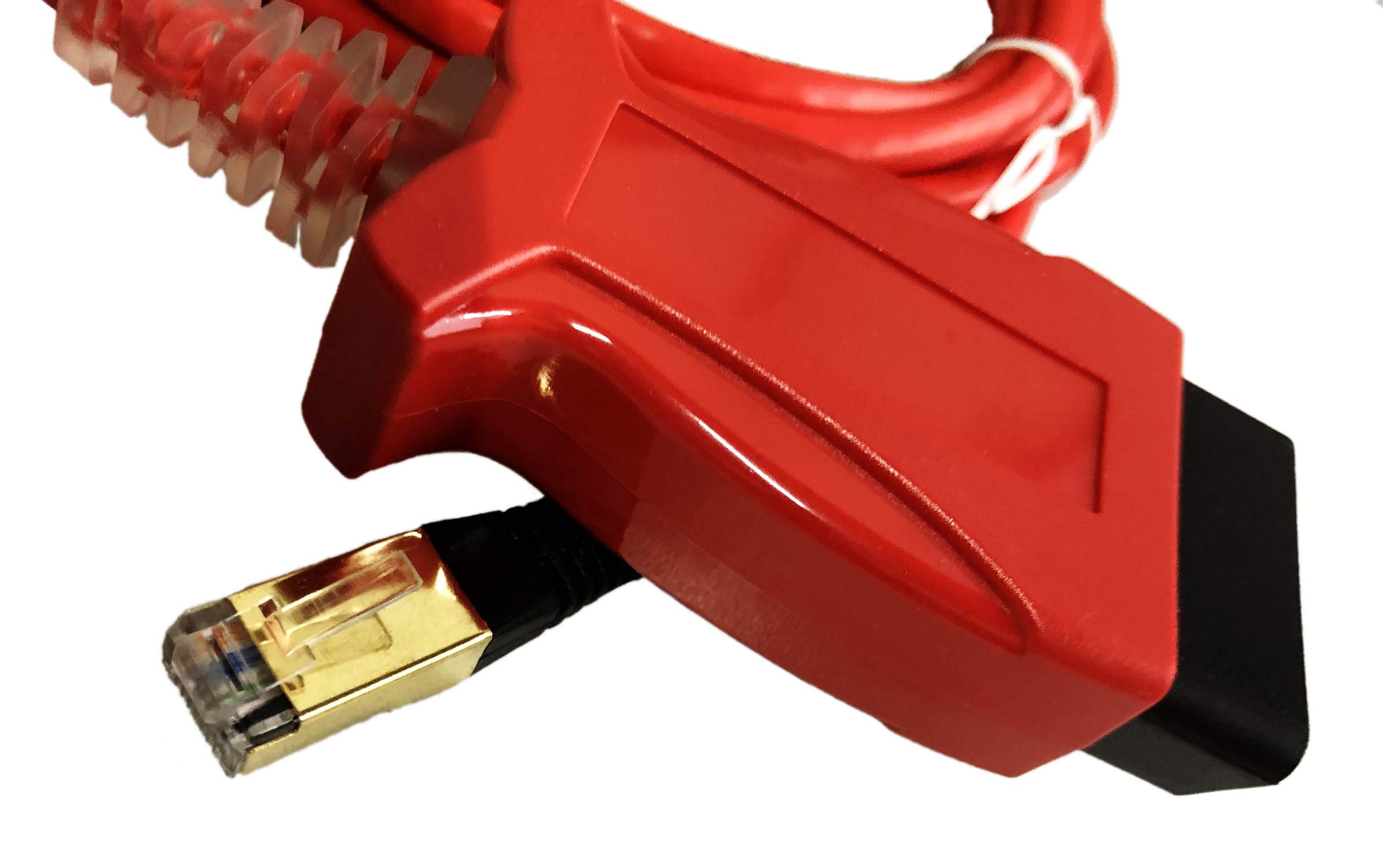 SuperOBD ENET Diagnostic and Coding Cable CAT6 24 awg Category 6 Tool Fits All F-Series CAT 6 Golded Plated J45 Connector for Automotive Red Color