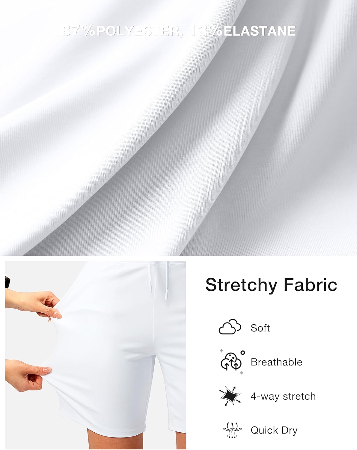 SANTINY Women's 7'' Athletic Long Shorts with Pockets High Waisted Running Workout Bermuda Shorts for Women Walking Casual - Image 6