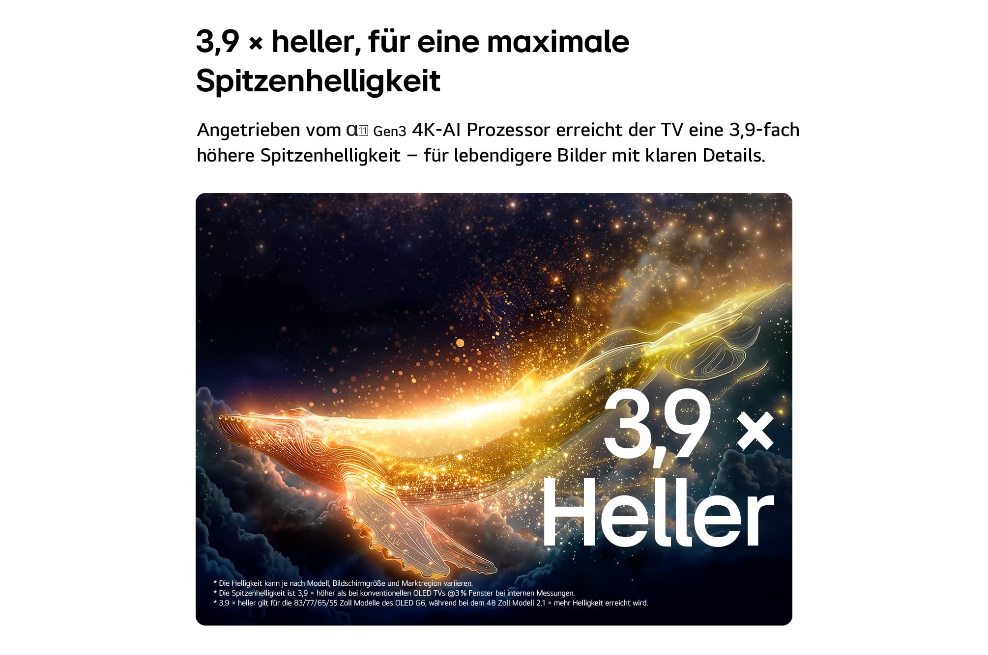 LG OLED55G67LW TV 55 Zoll (139 cm) 4K OLED evo AI TV (α11 Gen3 4K AI Prozessor, webOS 26, 120Hz (VRR bis zu 165Hz)) [Modelljahr 2026] [Energieklasse E]