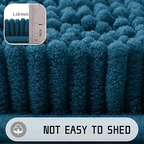 Miniatura 6 de Yimobra Alfombra de baño de chenilla, extra suave, peluda, antideslizante, absorbente de agua, gruesa y duradera, lavable a máquina, alfombras de