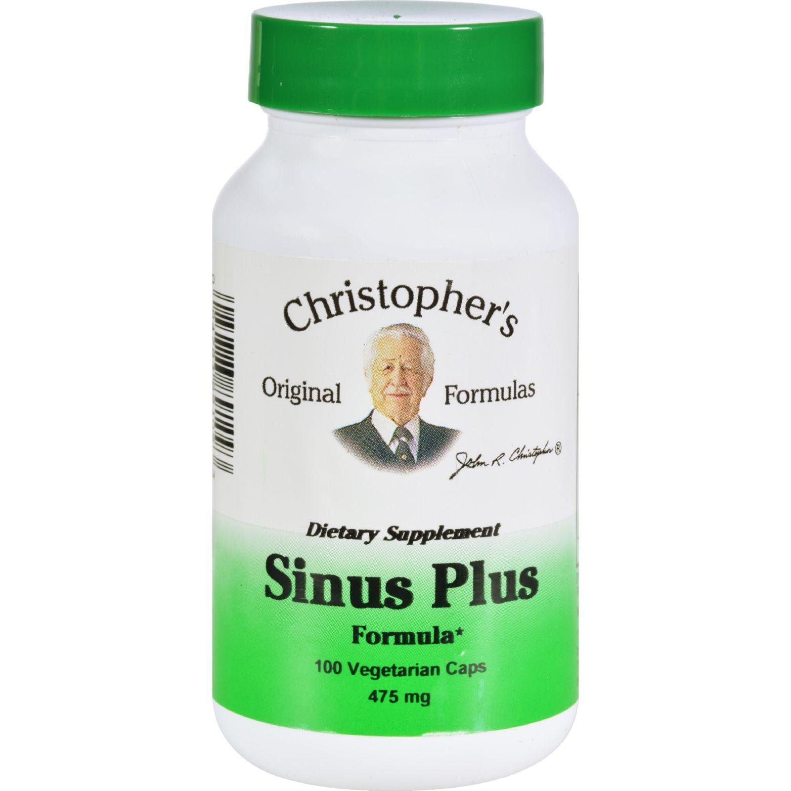 Christopher's Original Formulas Sinus Plus, Sinus Support Capsules, Whole Herb Synergistic Blend, 100 Count - Pack of 12