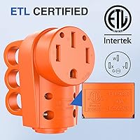 Vista 5 de Nilight - Enchufe de repuesto para casa rodante de 50 amperios, 125/250 voltios, receptáculo resistente con asa, certificación ETL, NEMA 14-50R