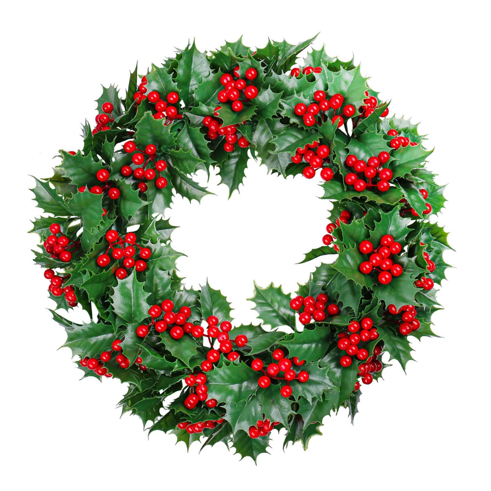 yanwuwa Christmas Wreath Wall Hanging Ornament Front Door Wreath for Home Party Festival Decoration Berries Front Door
